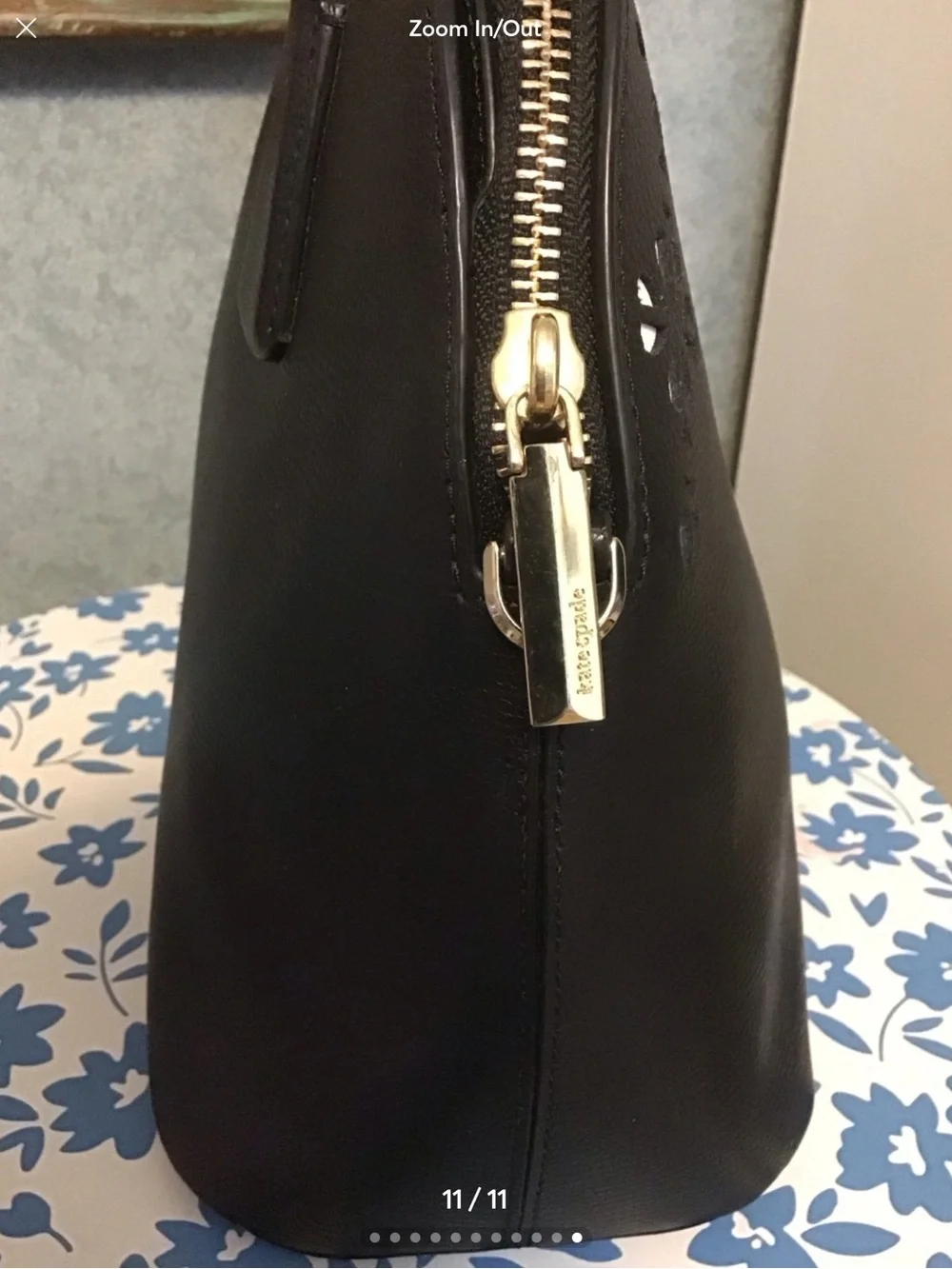Kate spade Sylvia Lrg domed satchel perforated floral eyelet design